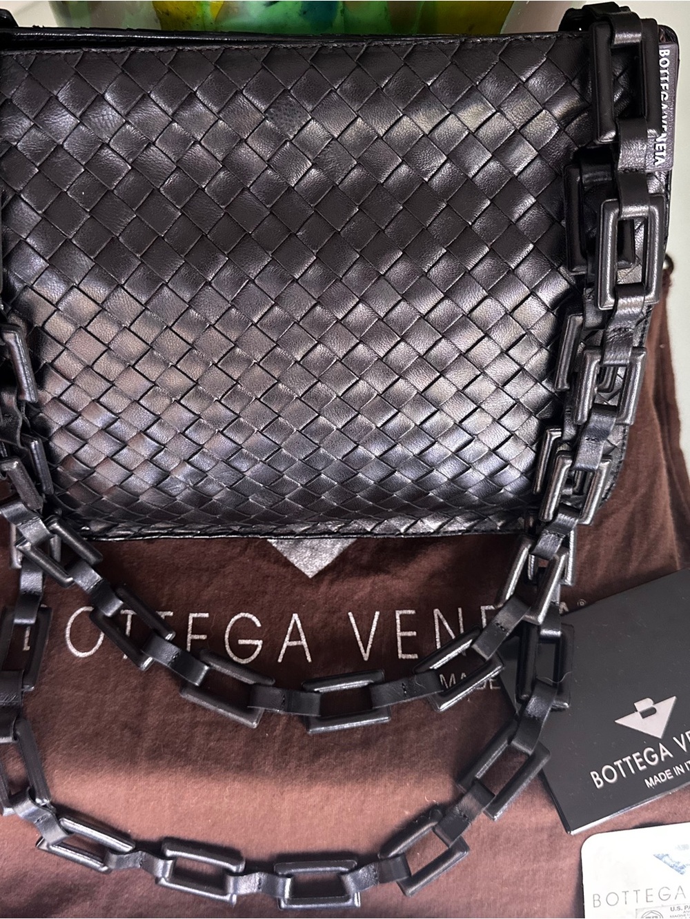 NWT Intrecciato Olympia Bag w leather link add listing - Picture 10 of 10